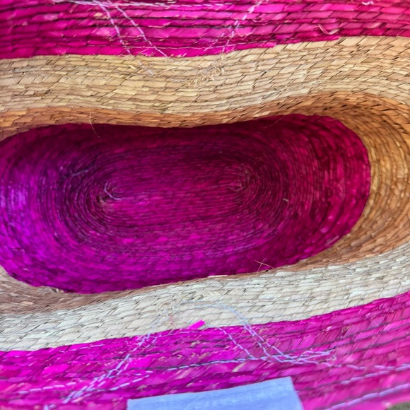 Pink and Tan Woven Tote Bag - Picture 5 of 6